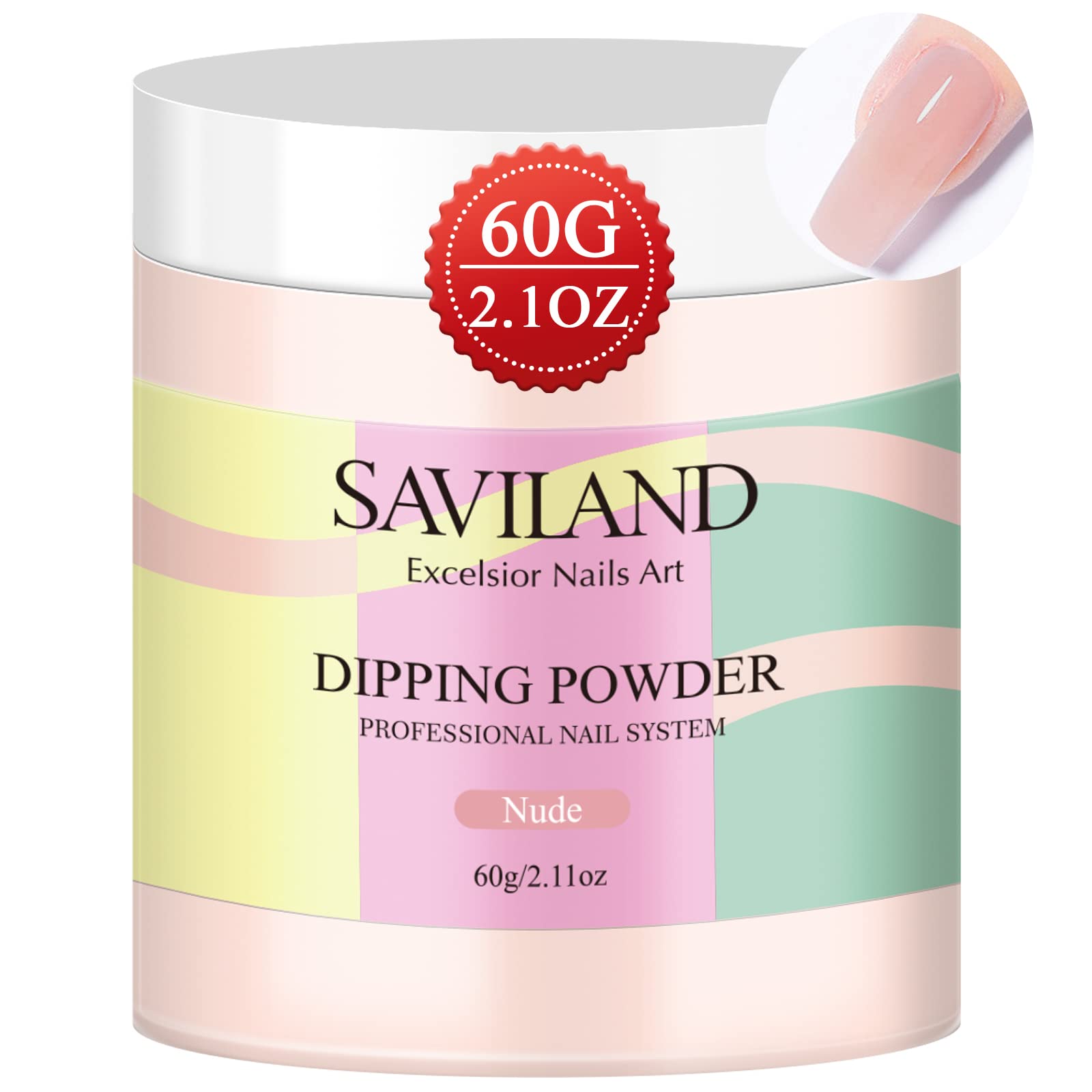 SAVILAND poudre couleur peau claire, bouteille 60 g prête pour démarrer le nail art.