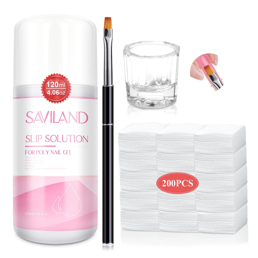 SAVILAND Slip Solution bouteille 4oz facilite l'application du poly gel.