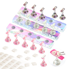 SAVILAND support-ongles-aimant-aurora: base stable facilitant la pose précise.