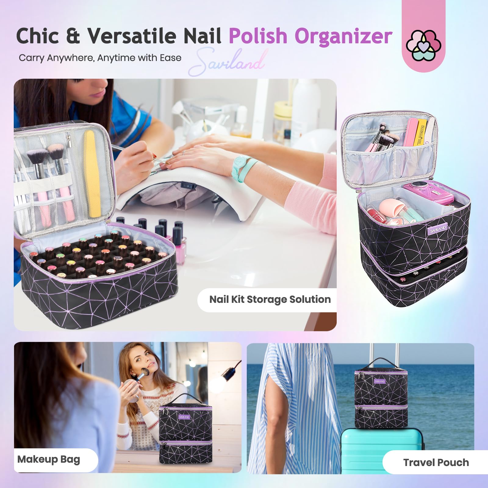 SAVILAND compact et portable, parfait pour organiser vernis et outils