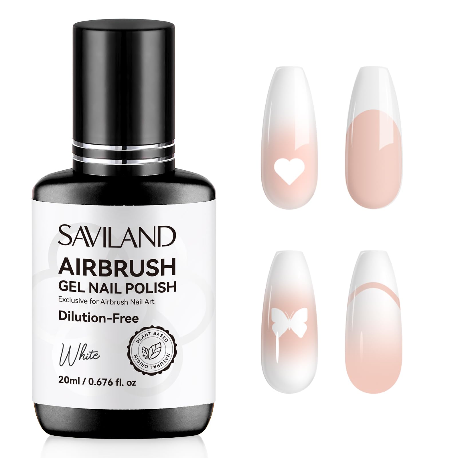 SAVILAND Vernis Gel Blanc, application homogène pour des ongles impeccables.