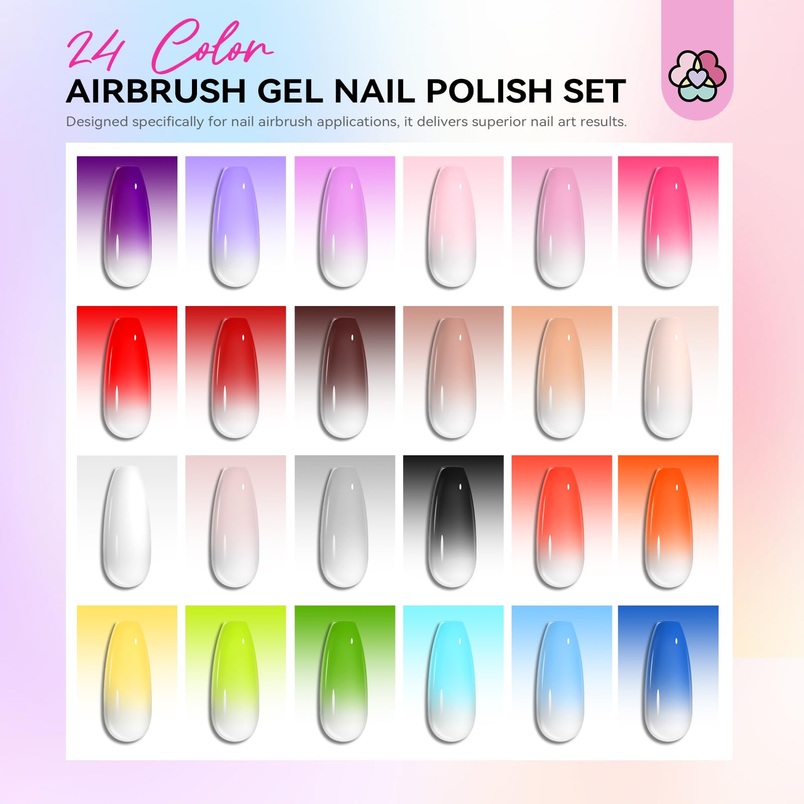 SAVILAND Vernis Gel Airbrush pour motifs variés sur les ongles.