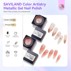 SAVILAND vernis métallique chrome or pour une finition scintillante sur ongles.