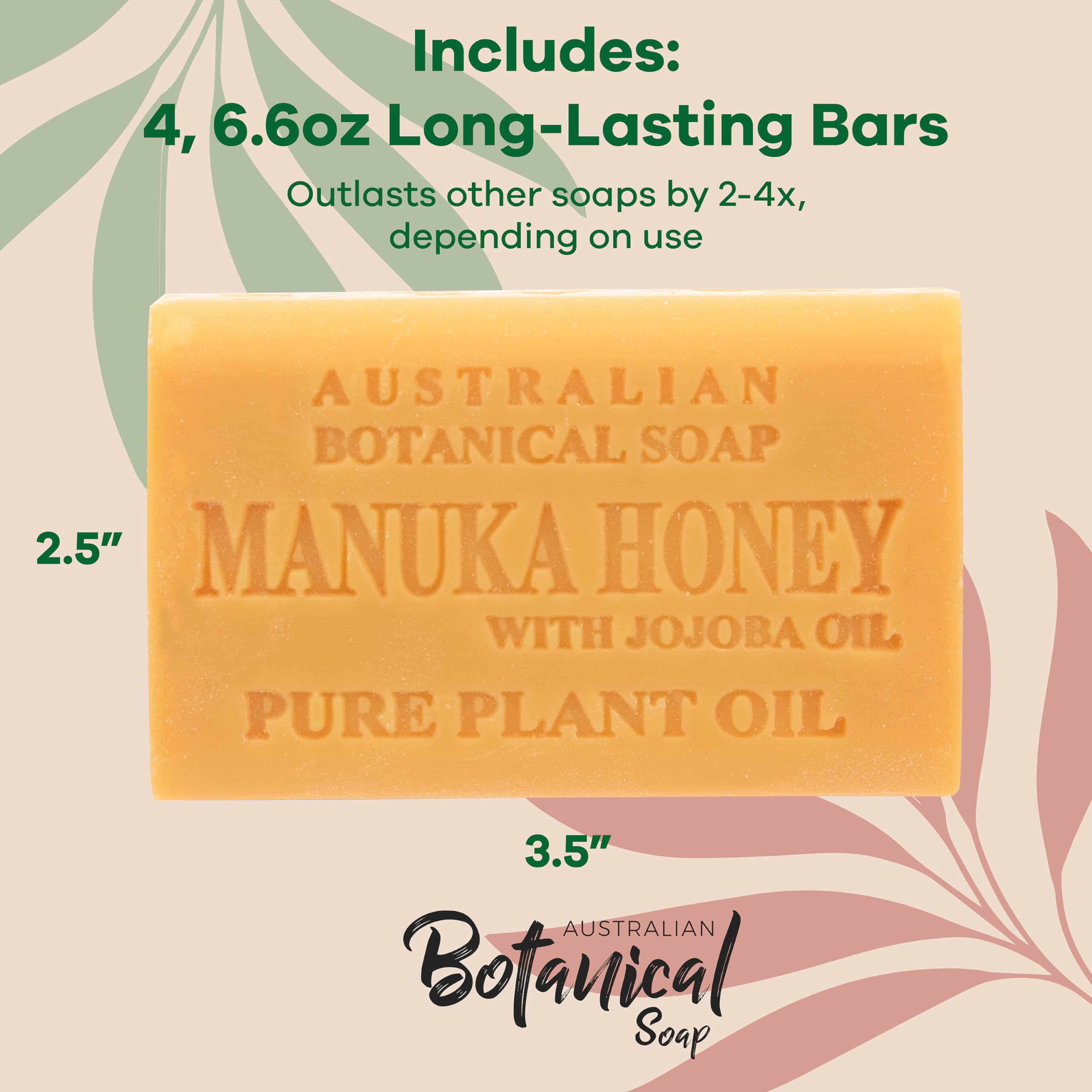 Savon Australian Botanical Soap moulage triple, barre durable et riche en mousse