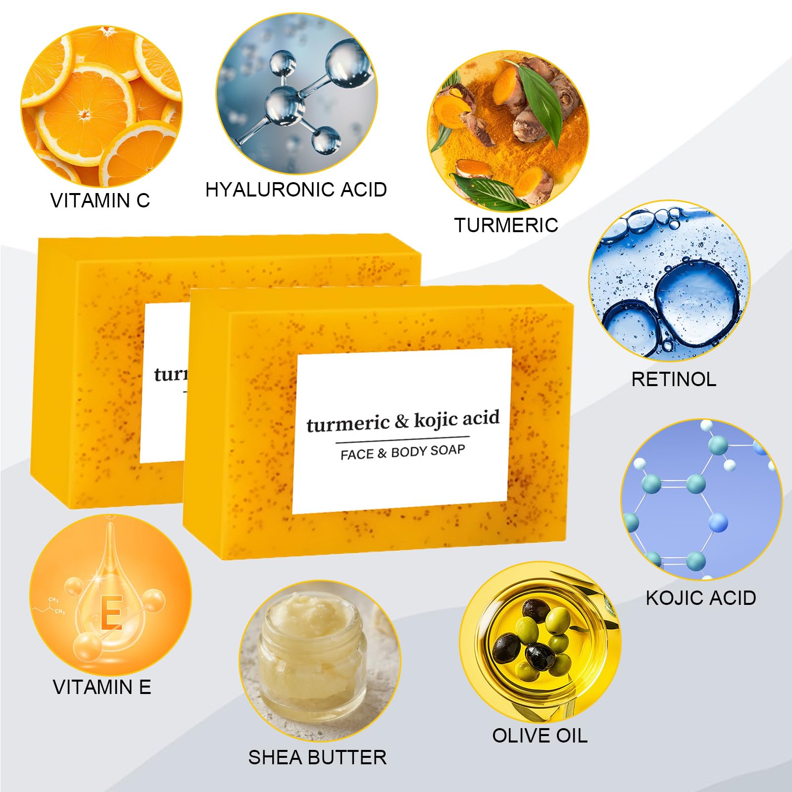 Texture douce du savon citron curcuma pour peau lisse.