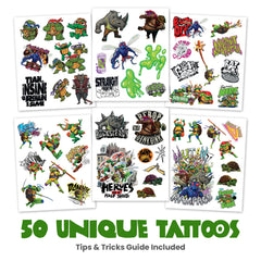 tatouages savvi tortues ninja longue duree: tenue colorée pour fêtes et jeux.