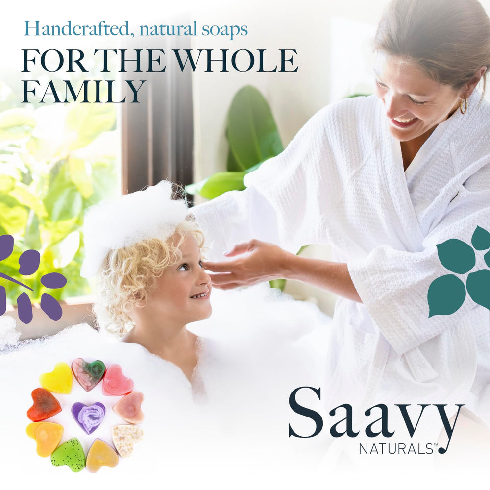 Savvy Naturals mini savon cœur botanique: parfums variés pour votre routine.