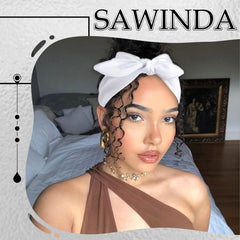 SAWINDA bandeau noir en coton-polyester doux, absorption et douceur.