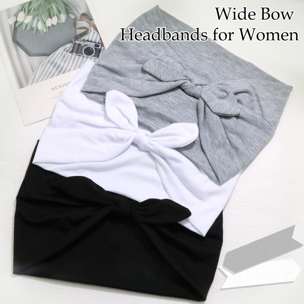 SAWINDA bandeau noir avec noeud arrière, maintien fiable pendant l effort.
