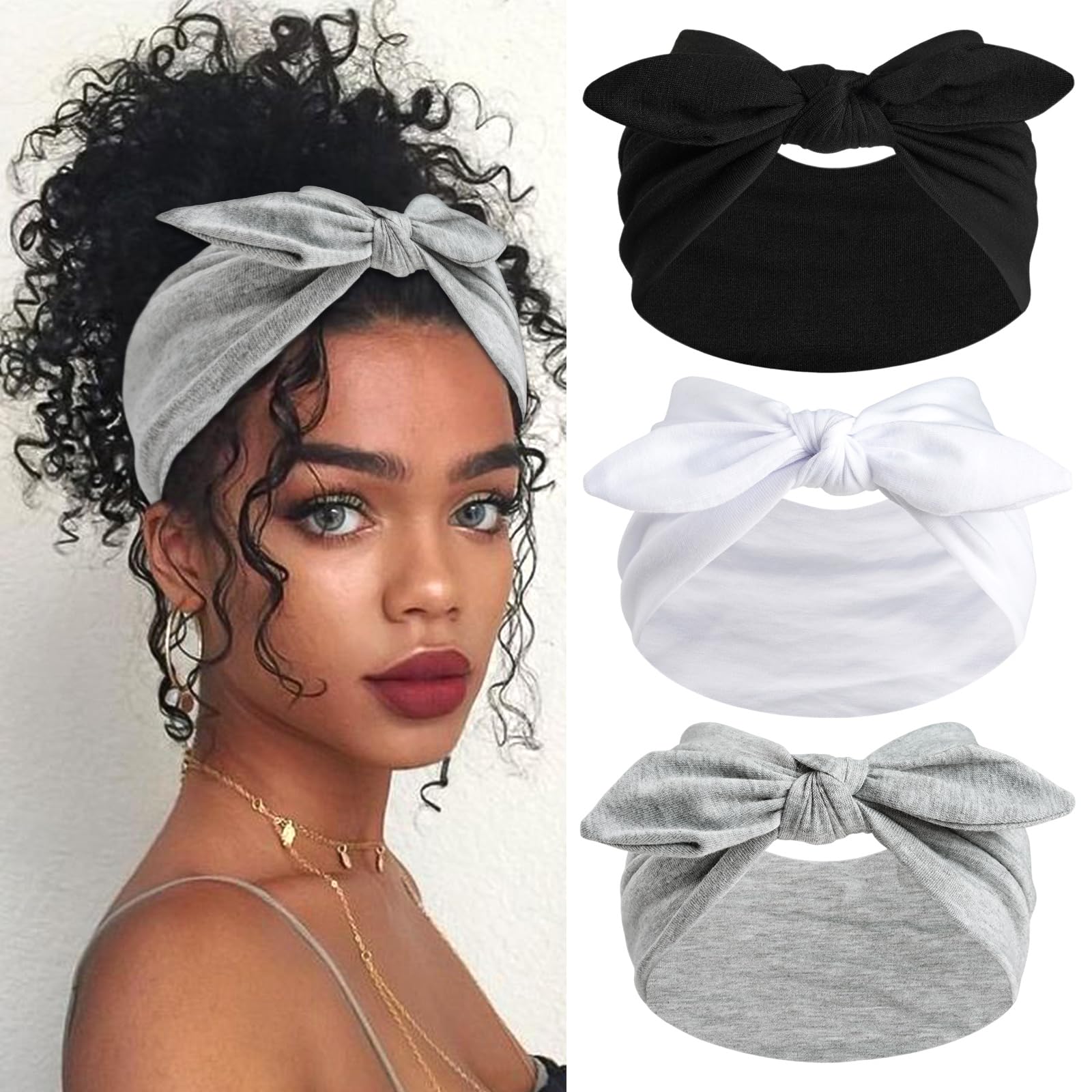 SAWINDA bandeau noir avec noeud devant, style tendance et confort quotidien.