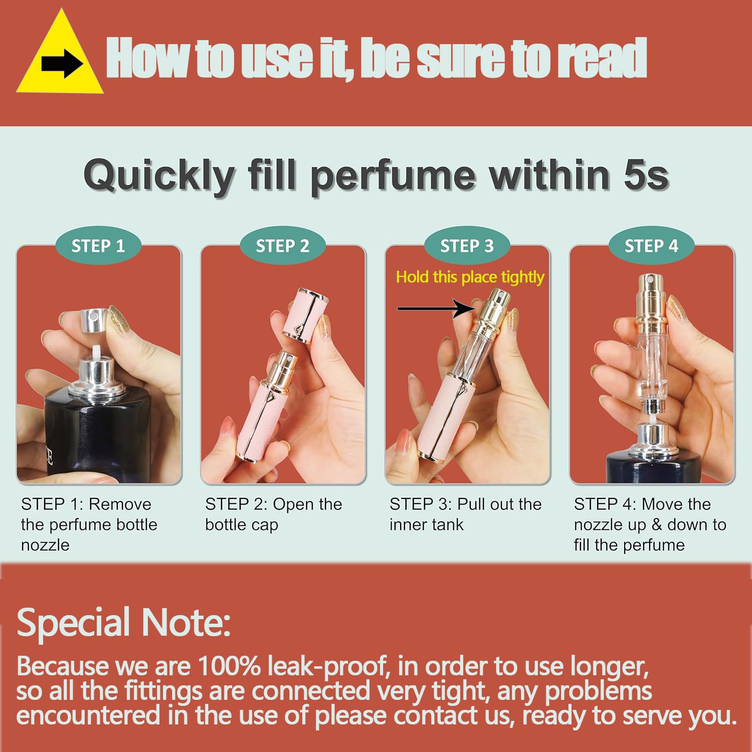 SAWOHO mini 5ml — remplissage facile en déplacement.