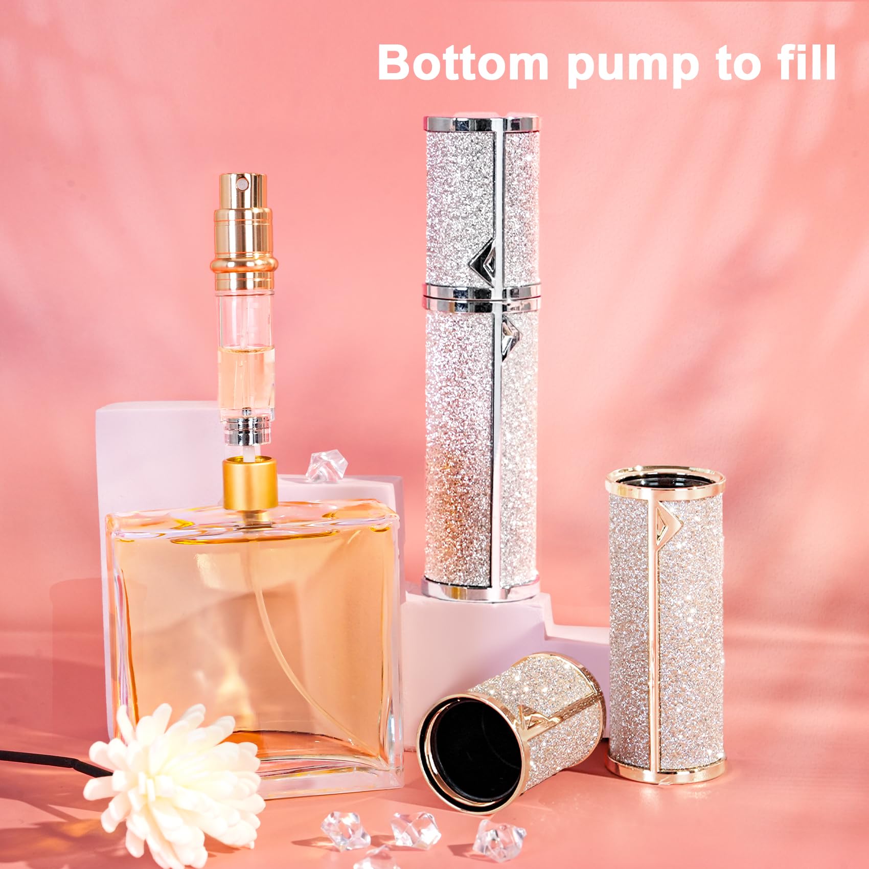 SAWOHO bouteille parfum cuir véritable — design durable pour déplacement.
