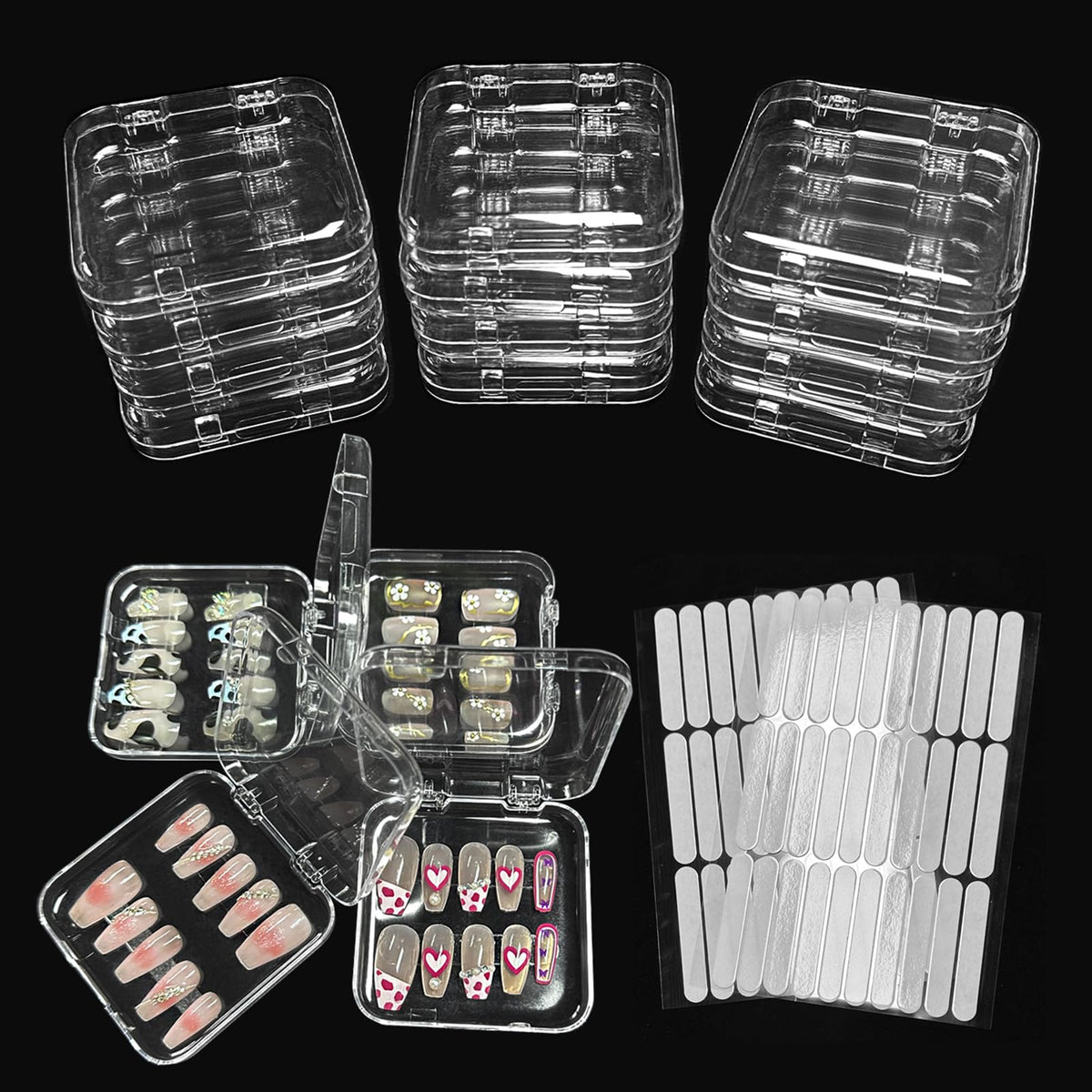 Sawvolker boîtes transparentes pour ongles — affichage clair et pratique.