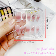 Sawvolker boîte ongles transparente avec couvercle pour voir le contenu.