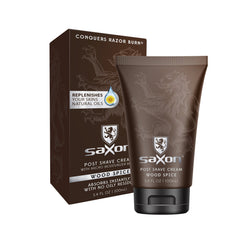 Crème après-rasage Saxon avec perles micro-hydratantes pour une hydratation durable.