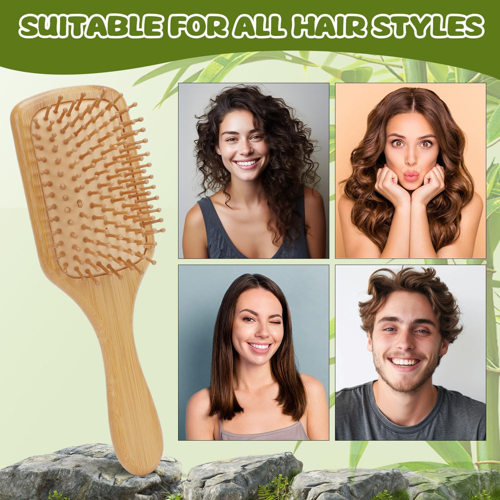 SAYAYA brosse bambou adaptée à tous types de cheveux, y compris bouclés