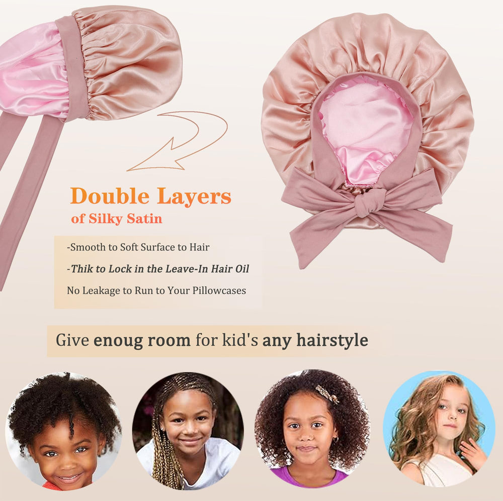 SAYMRE bonnet satin enfant detail-matiere, satin doux et hypoallergenique