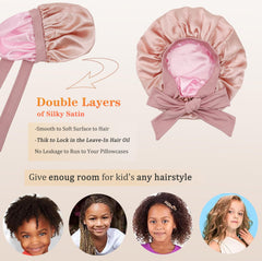 SAYMRE bonnet satin enfant detail-matiere, satin doux et hypoallergenique