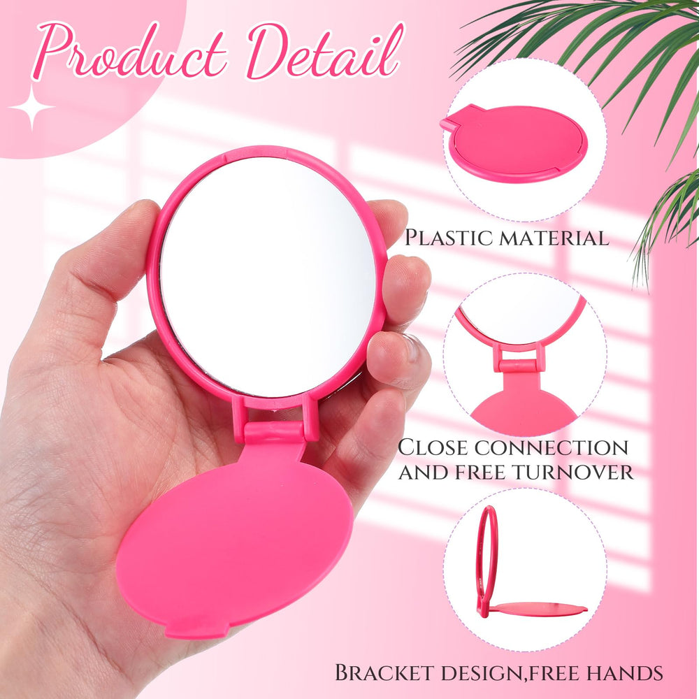 Saysurey miroir compact rose rouge avec étui protecteur pour surface protégée.