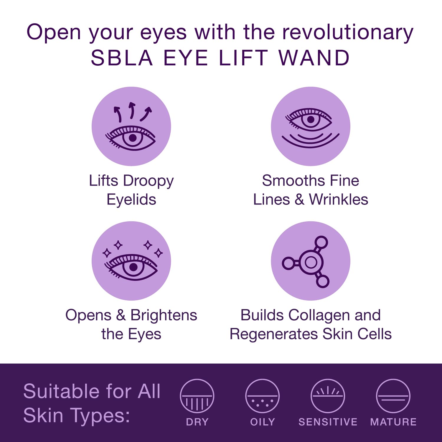 SBLA Eye Lift Wand – flacon montrant la texture fluide prête à l’application.