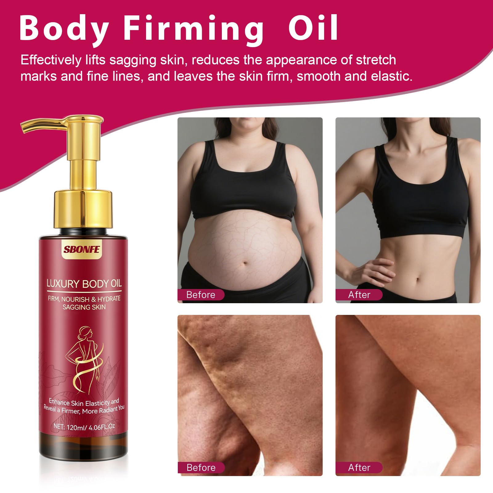 SBONFE oil on leg after shower for glow.