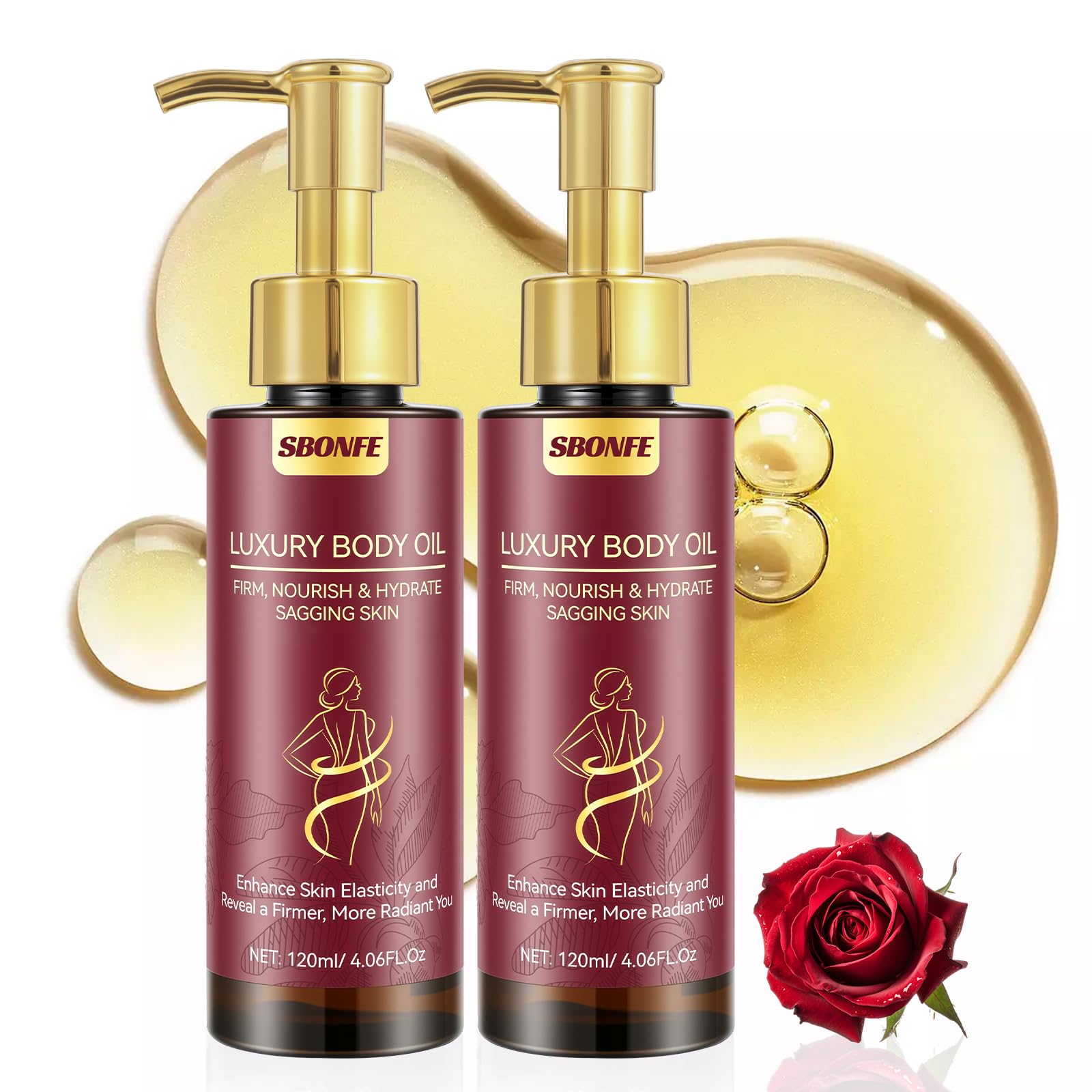 SBONFE huile raffermissante pour le corps – bouteille prête pour hydratation légère après douche.