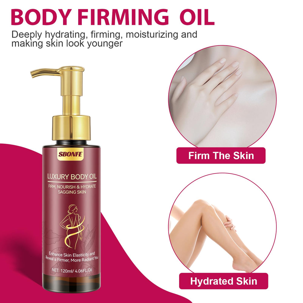 SBONFE huile raffermissante – application sur les jambes pour une silhouette tonique.