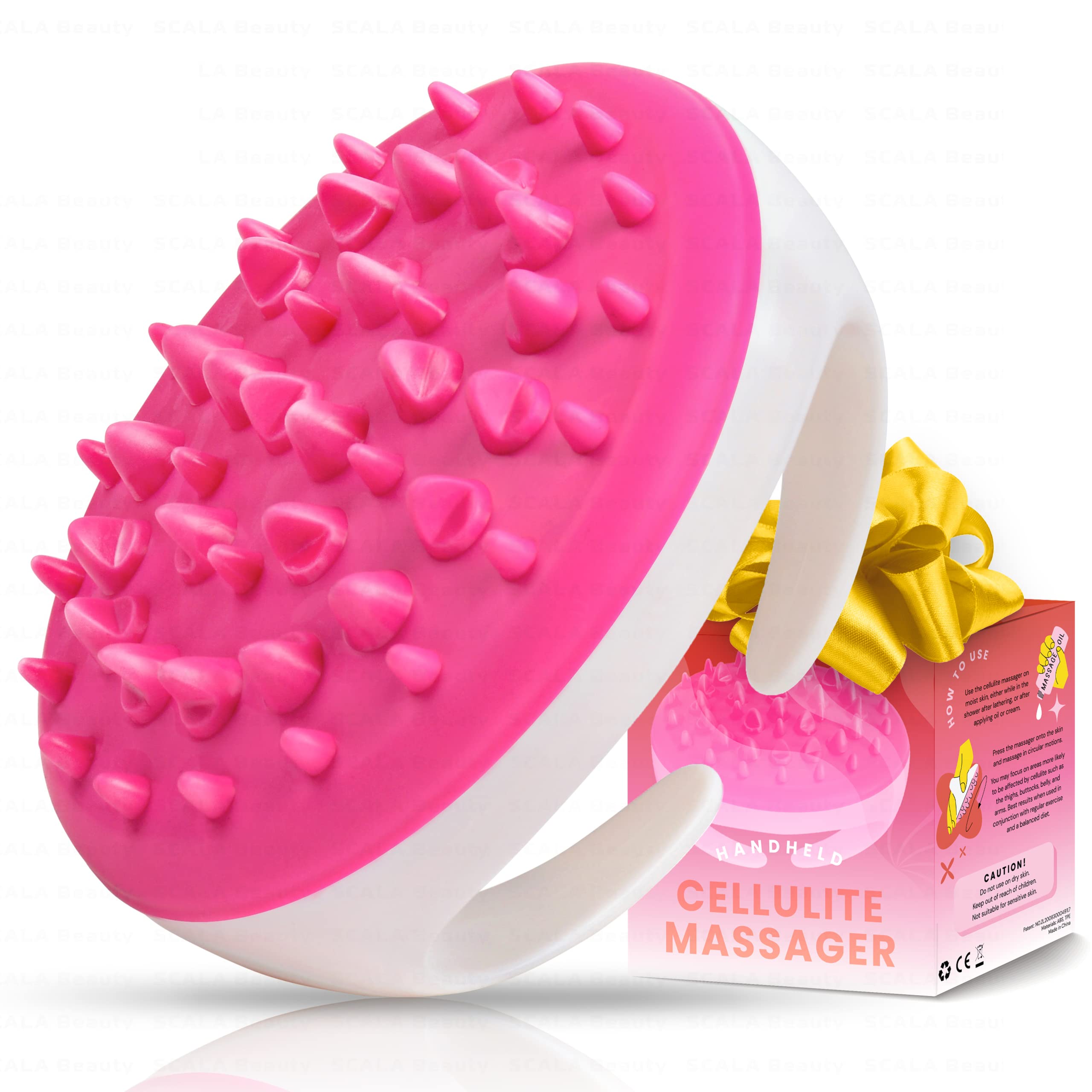 Gant massage Scala pour stimuler la peau et préparer l’application du soin cellulite.