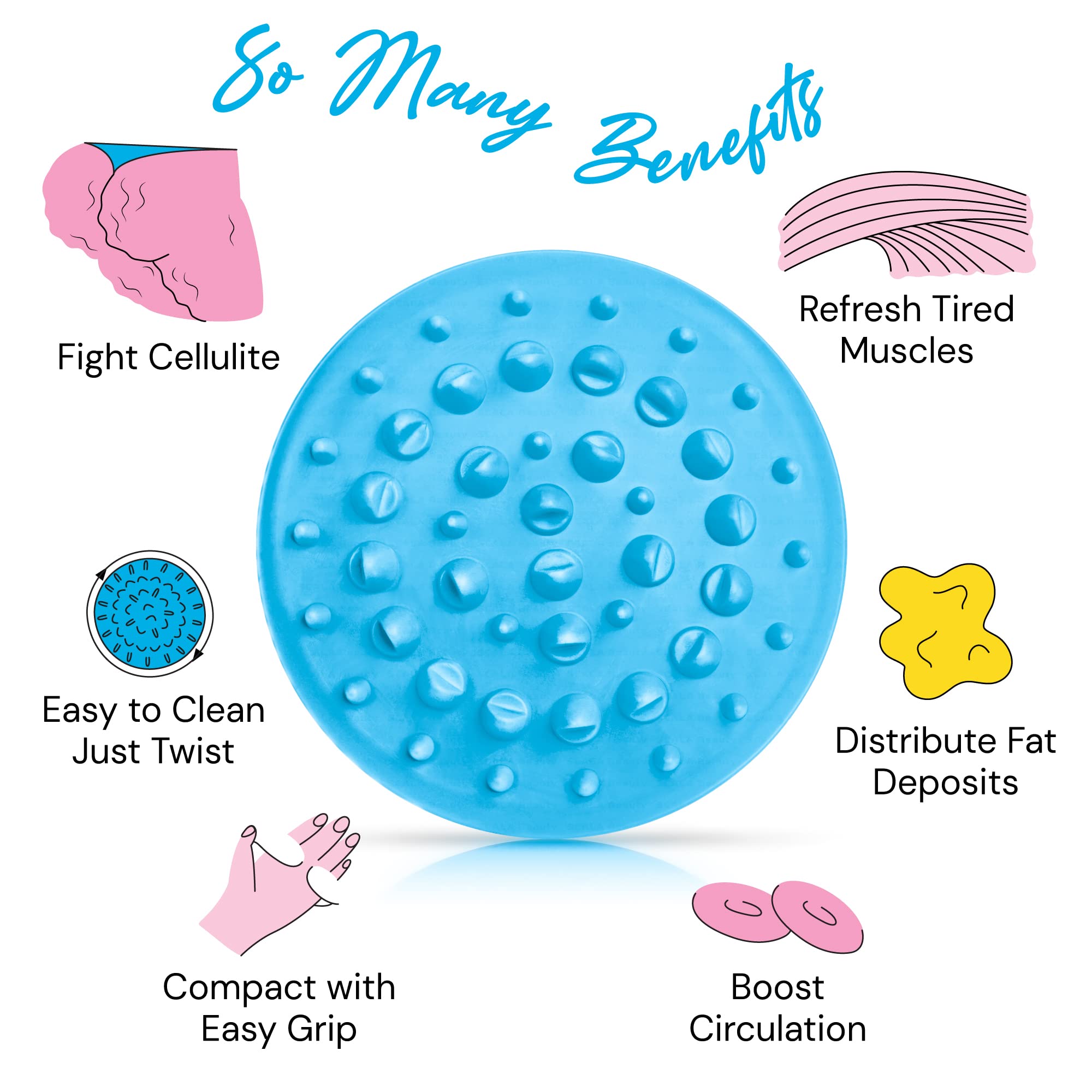 Scala massageur silicone cellulite apres 2: utilisation polyvalente sur le corps.
