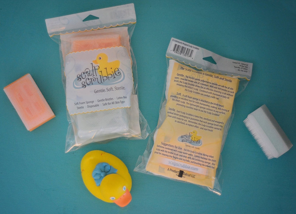 Scalp Scrubbie brosse bébé couleurs, accessoire de bain multicolore.