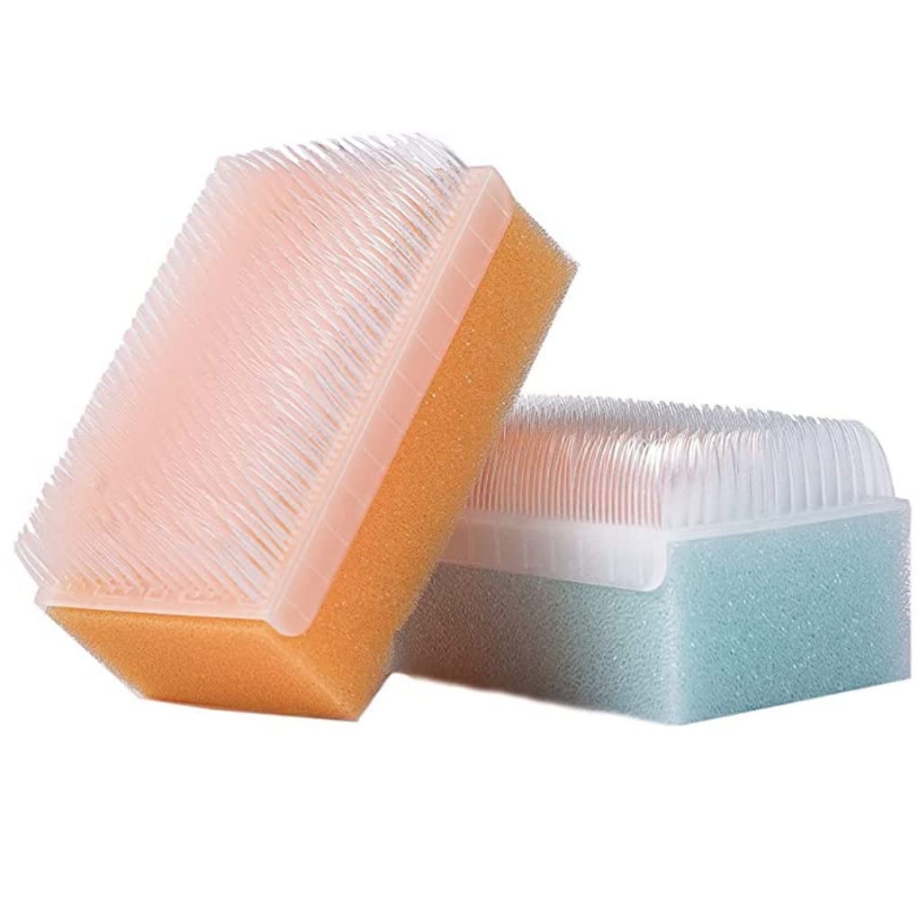 Scalp Scrubbie loofah stérilisée avec croûte de lait; soin en douceur du cuir chevelu.