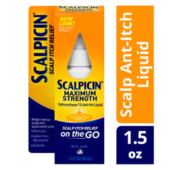 Étiquette Scalpicin Max Strength sans parfum pour cuir chevelu sensible.