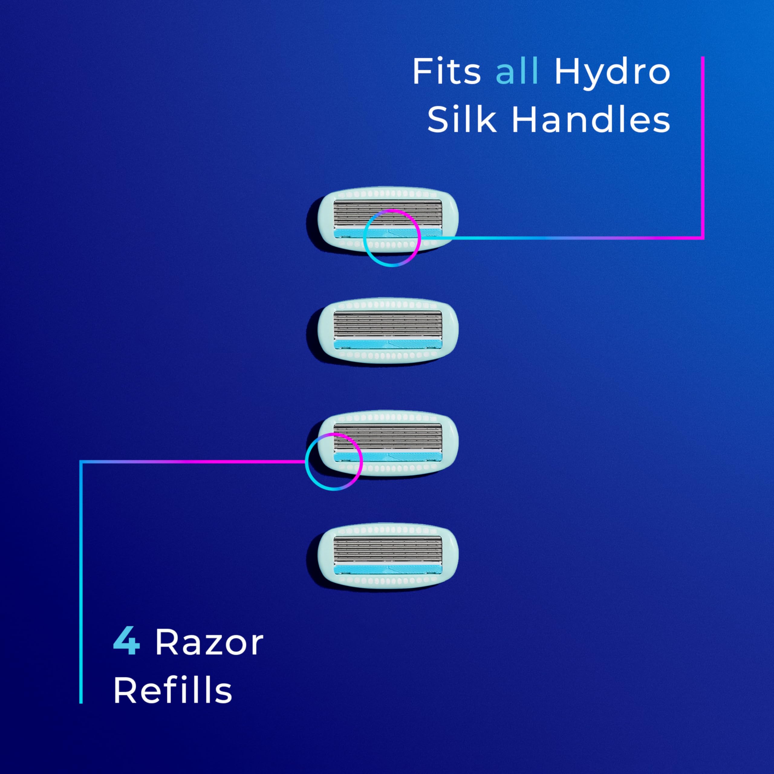 Schick Hydro Silk refills shown with Hydro Silk shave cream.