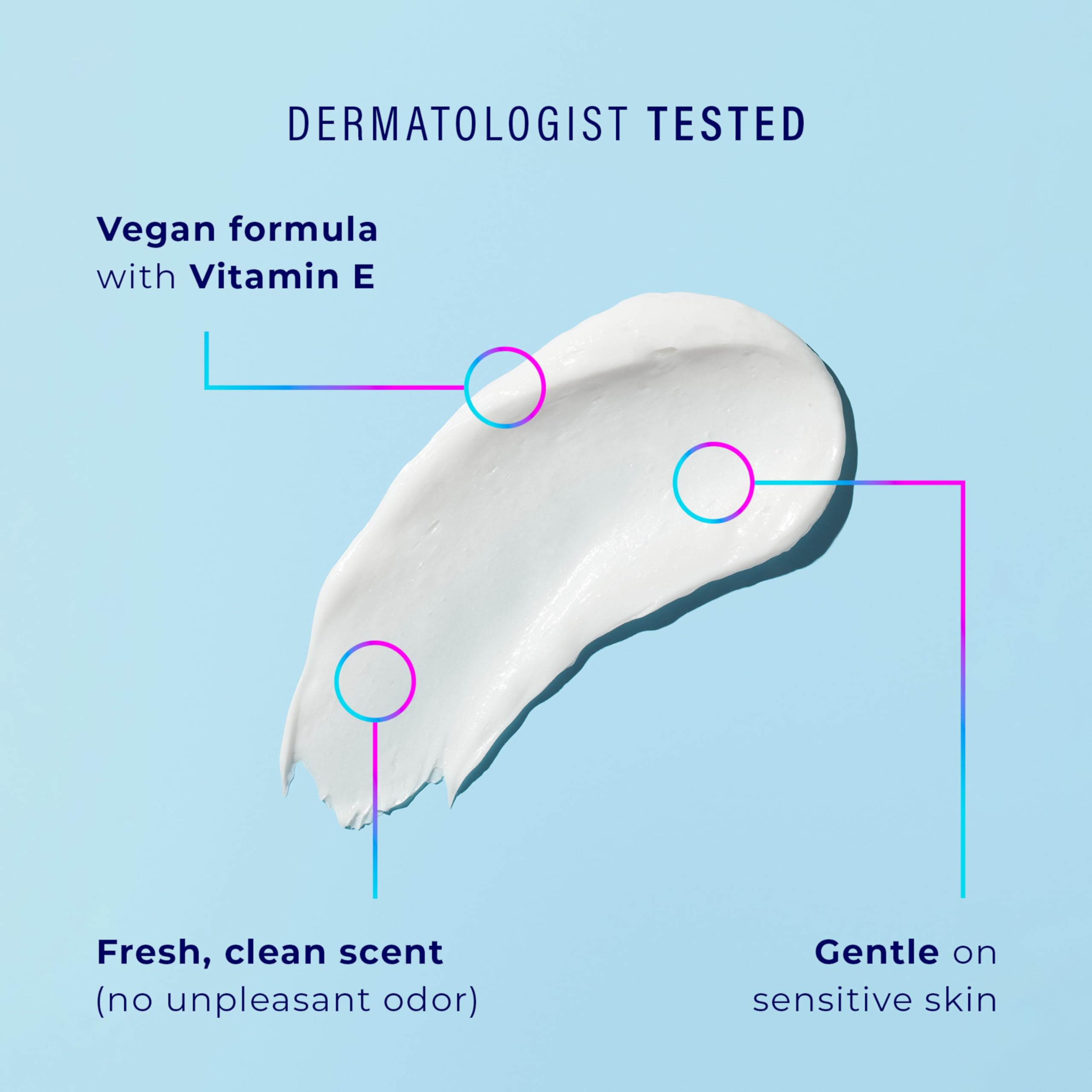 Formule végan enrichie en vitamine E pour nourrir la peau.
