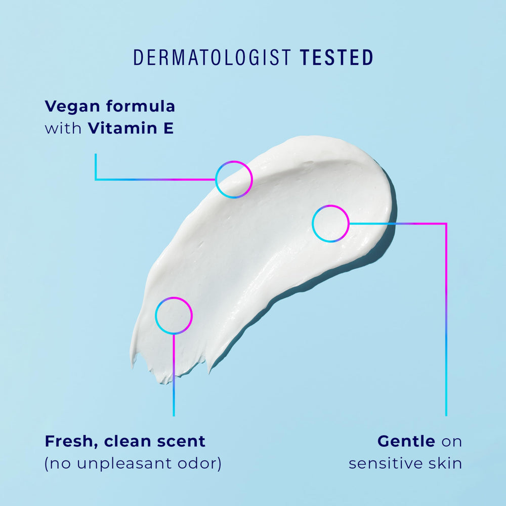 Formule végan enrichie en vitamine E pour nourrir la peau.