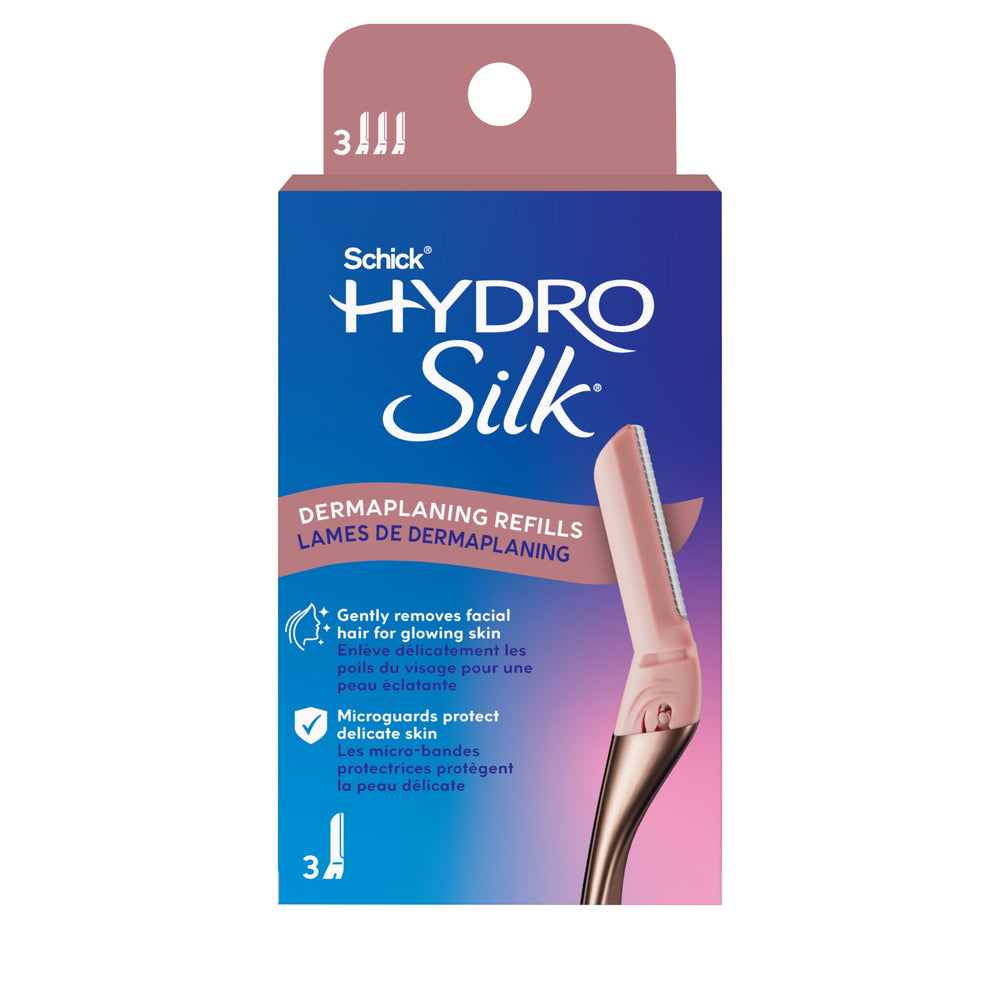 Schick Hydro Silk: lames exfoliantes dévoilent une peau lumineuse.