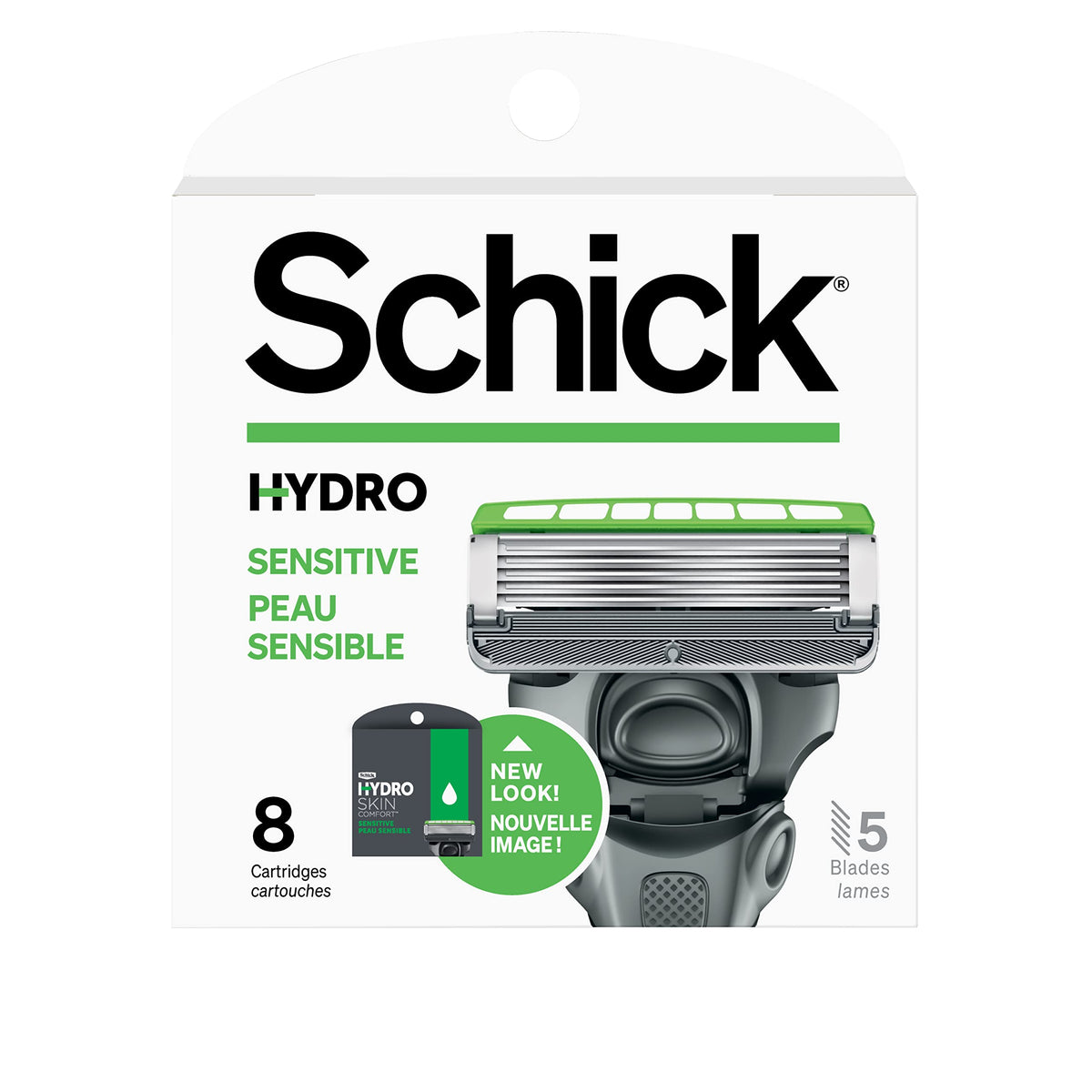 Recharge Schick Hydro 5 Sense pour rasoir, 8 pièces, pratique et économique.