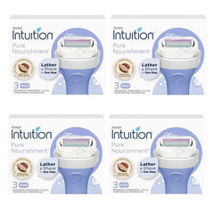 Schick Intuition Pure Nourishment avec barre hydratante au cacao biologique pour une douceur pendant le rasage.