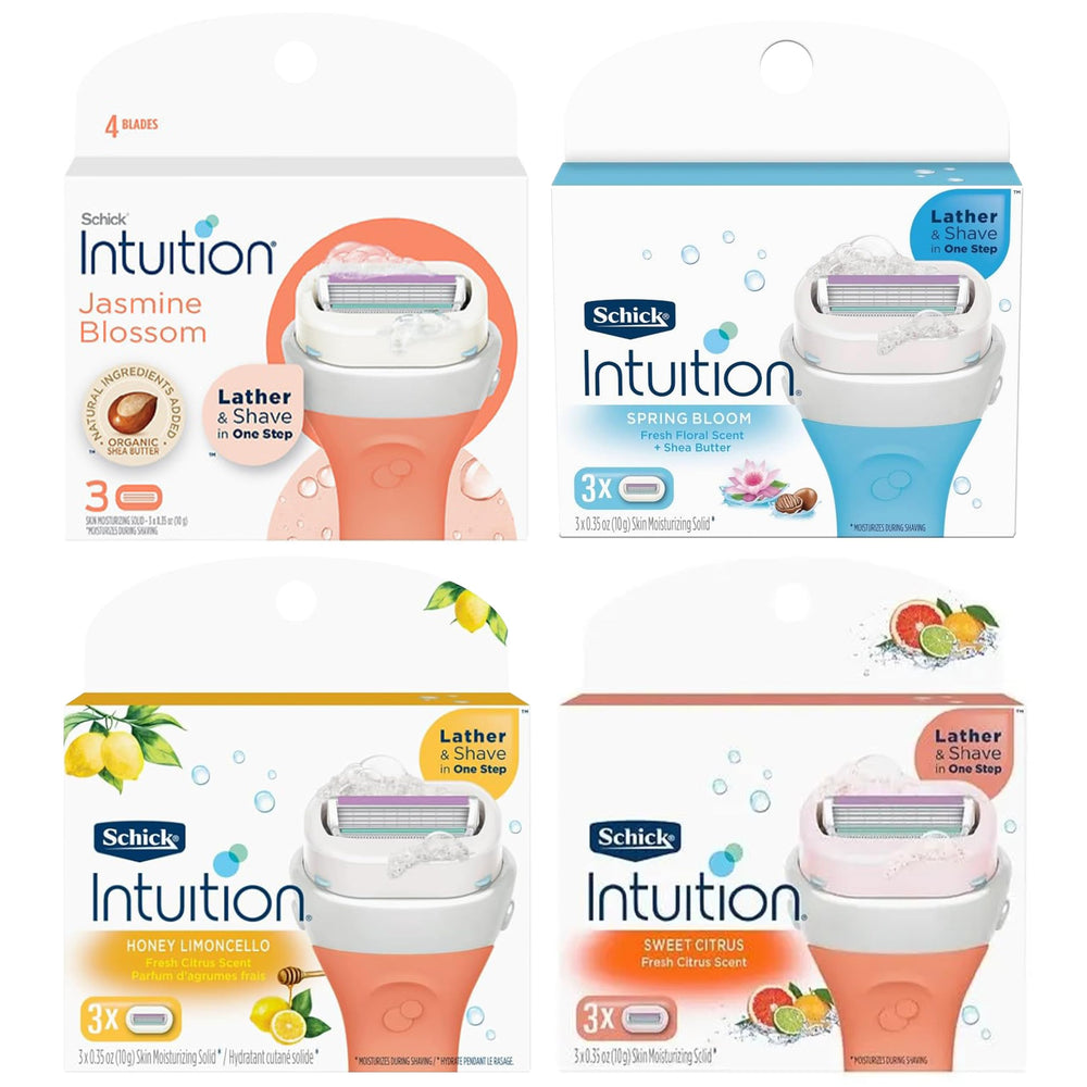 Recharge Schick Intuition variée pour un rasage pratique et hydratant.