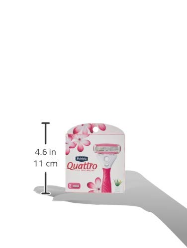 Schick Quattro pour Femmes tête pivotante suit contours pour rasage confortable