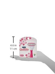 Schick Quattro pour Femmes tête pivotante suit contours pour rasage confortable