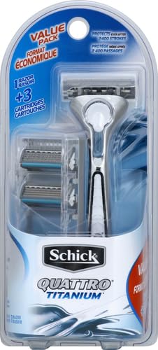 Lame de précision Schick Quattro Titanium pour les contours.