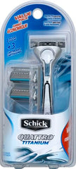 Lame de précision Schick Quattro Titanium pour les contours.