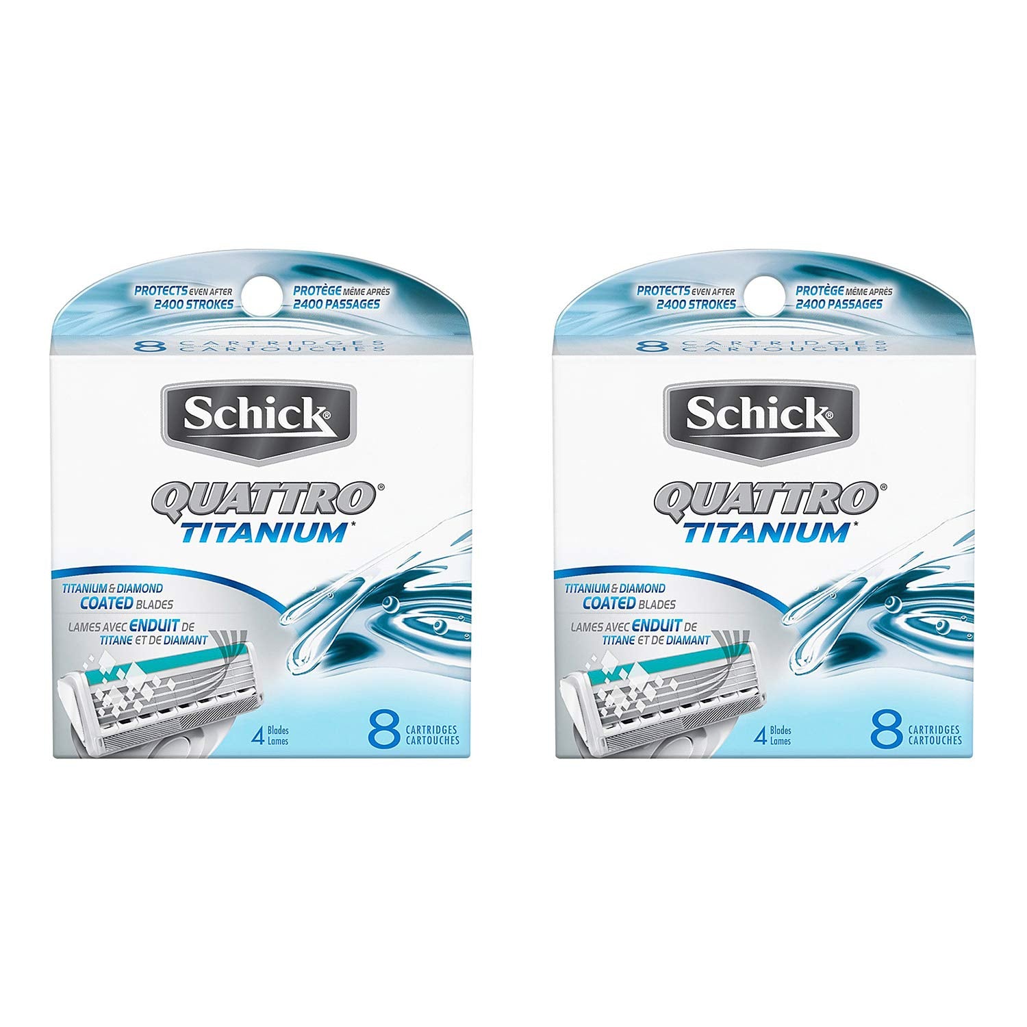 Schick Quattro Titanium: 8 remplacements pour un rasage précis et confortable