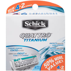Remplissages Schick Quattro Titanium – lames pour un rasage fluide et précis