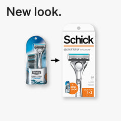 Tête pivotante Schick Quattro Titanium pour un maniement fluide.