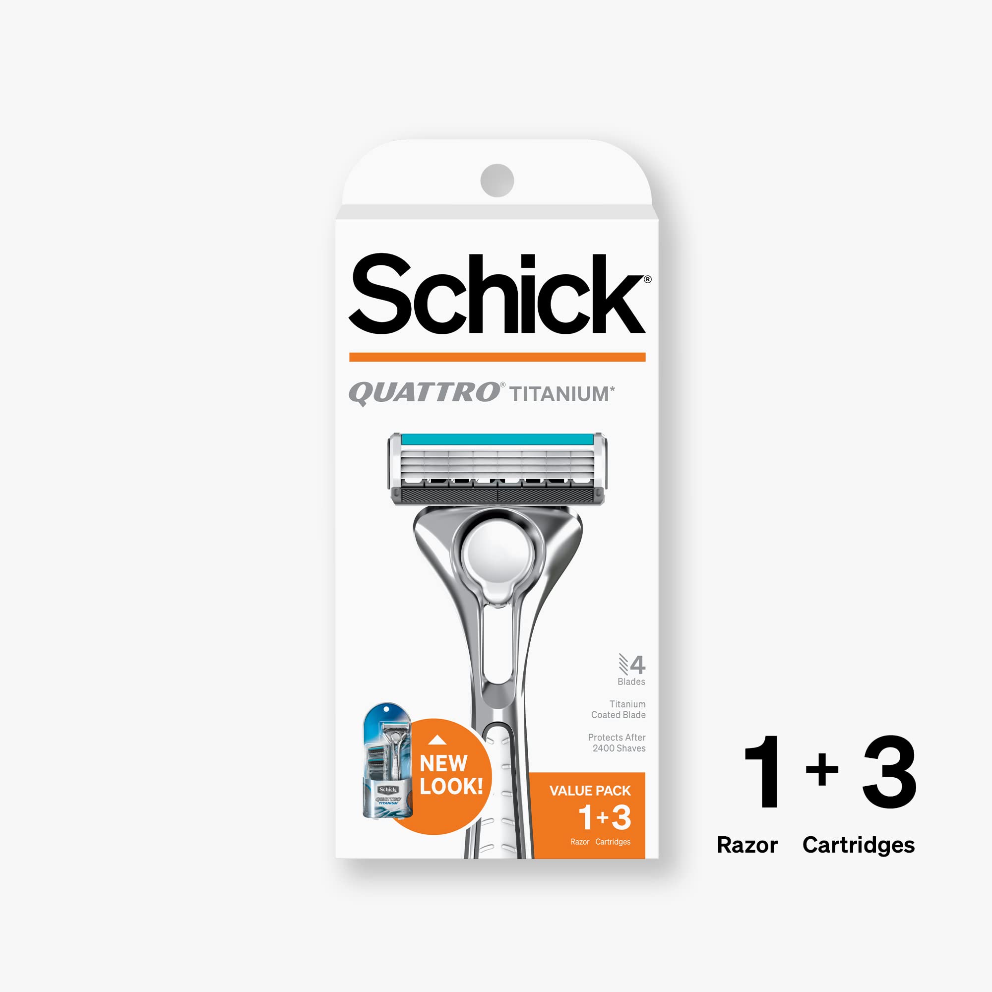 Usage quotidien simplifié avec Schick Quattro Titanium.