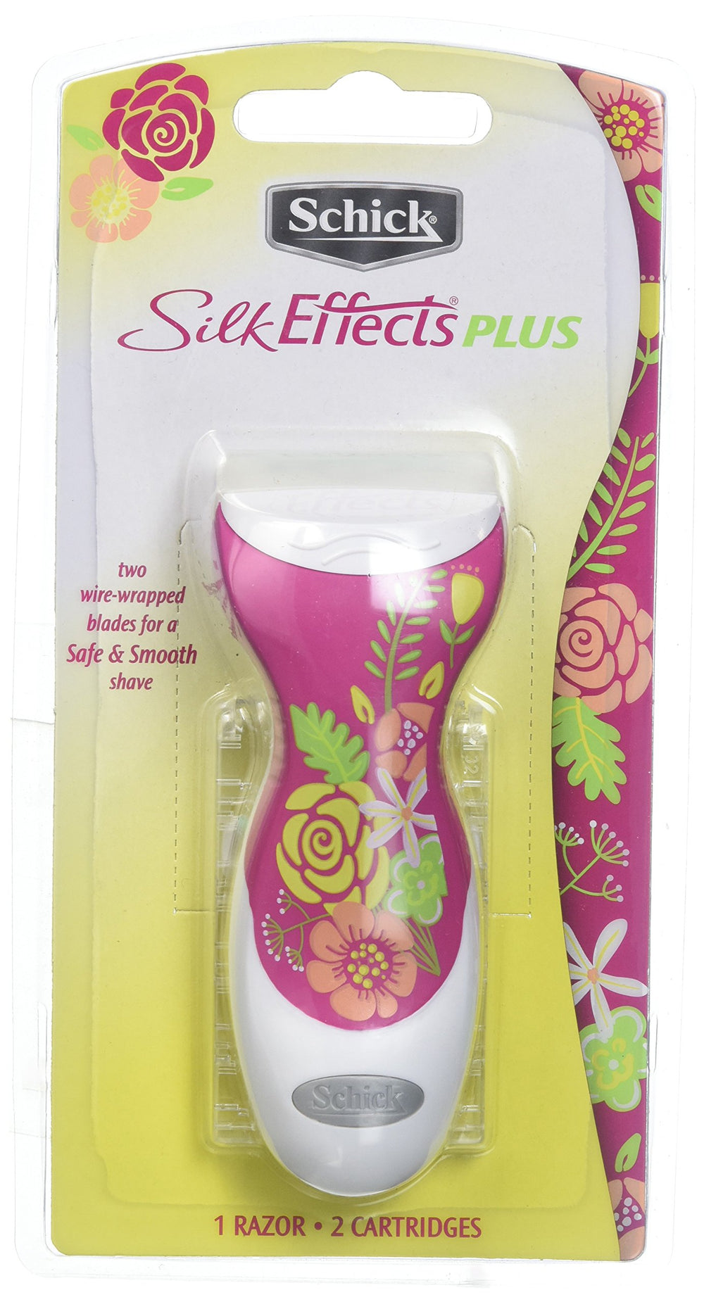 Rasoir Schick Silk Effects Plus à 2 lames fines pour une épilation précise et confortable.