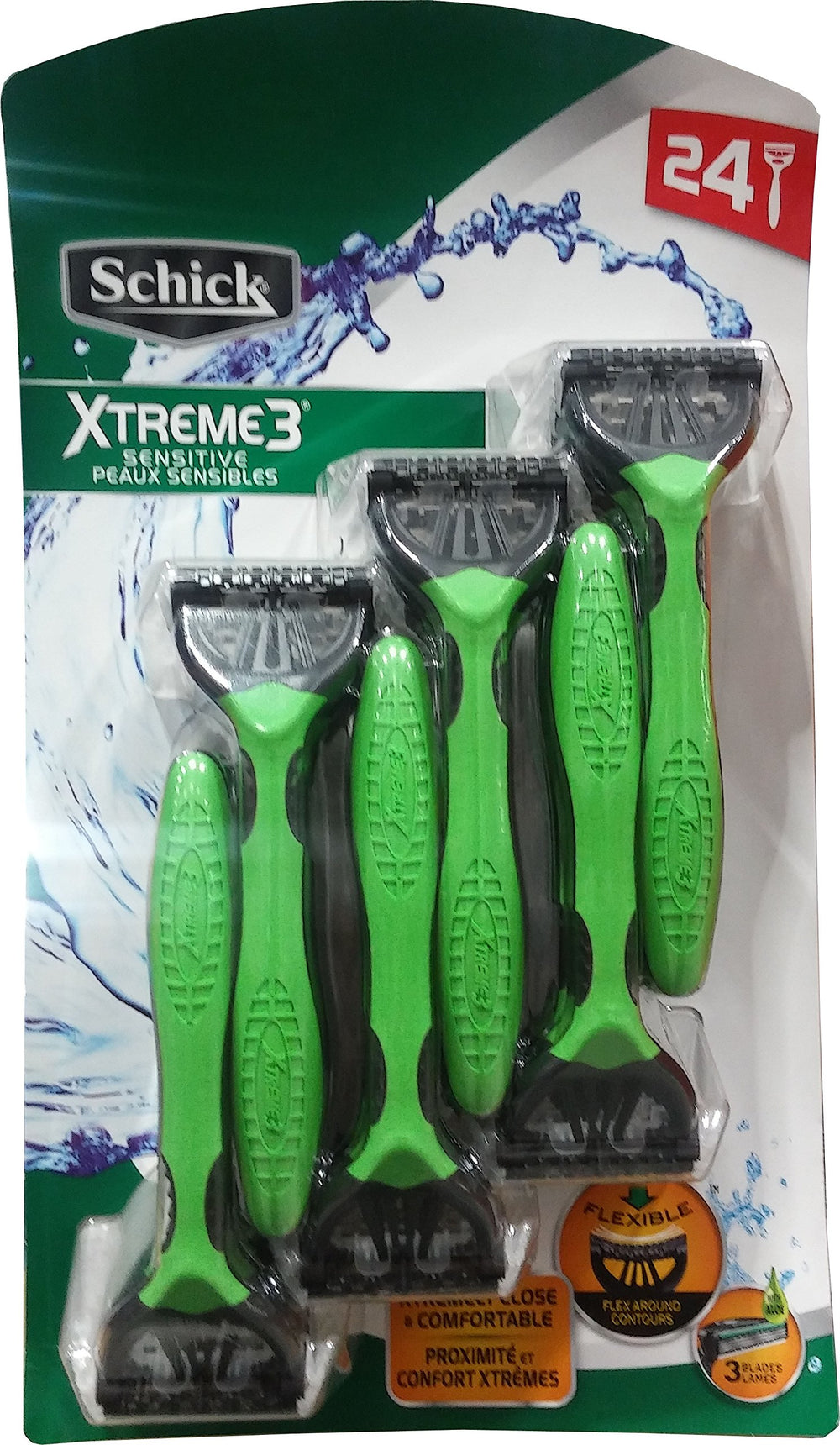 Rasoir Schick Xtreme 3 lame sensitive – photo-produit pour rasage doux et pratique