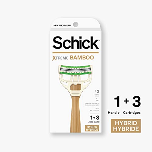 Poignée en bambou Schick Xtreme Bamboo renforcée, prise sûre et confortable.